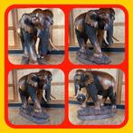 171. Mooie Grote Houten Olifant van teakhout, Ophalen