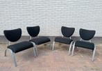 Set van 4 design wachtkamer stoelen, Huis en Inrichting, Stoelen, Ophalen, Zo goed als nieuw, Zwart, Vier