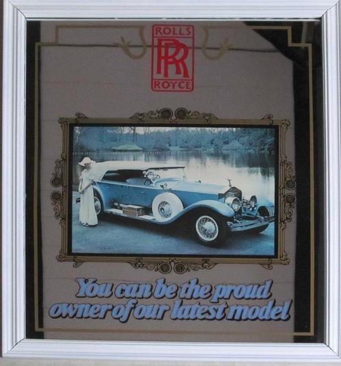 Rolls Royce vintage spiegel 48x58 cms zie afbeeldingen, Huis en Inrichting, Woonaccessoires | Spiegels, Gebruikt, Minder dan 50 cm
