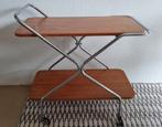 Serveertafel, Koffietafel, Trolley, vintage, op wieltjes, Huis en Inrichting, Tafels | Bijzettafels, Ophalen, Minder dan 55 cm