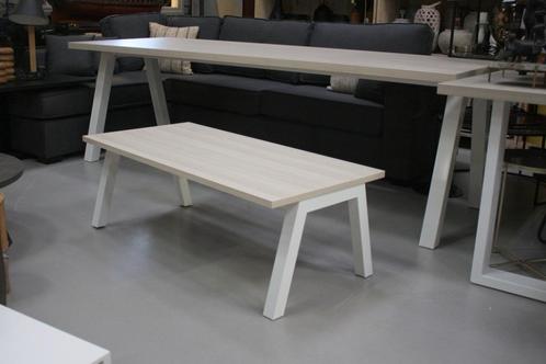 mooie lichte salontafel rechthoekig metaal & melamine, Huis en Inrichting, Tafels | Salontafels, Zo goed als nieuw, Minder dan 50 cm