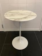 Knoll Saarinen bijzettafeltje calcatta marmer - rond 41cm, Ophalen, Rond, Zo goed als nieuw, Metaal