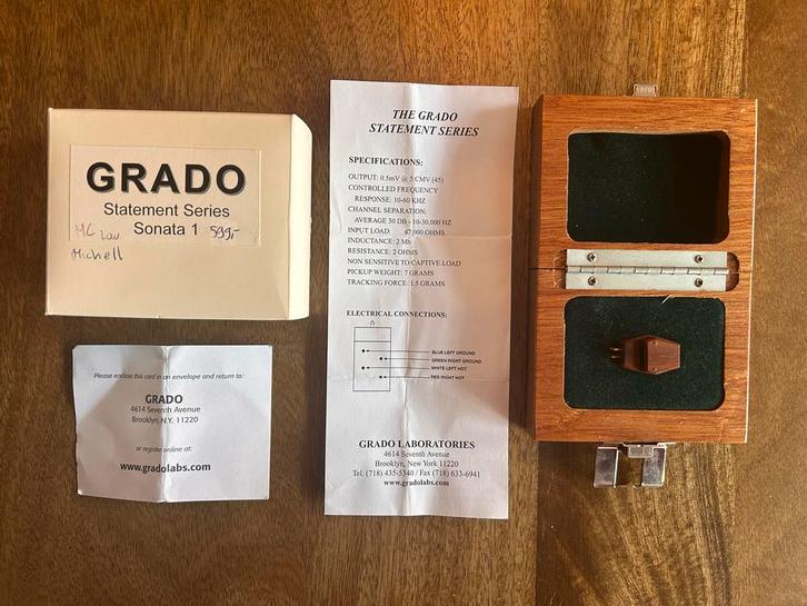 Grado Statement Sonata 1 - Topklasse MC-Element, Audio, Tv en Foto, Platenspelers, Nieuw, Platenspeler-onderdeel, Overige merken