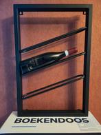 Wijnrek, zwart metaal, Huis en Inrichting, Kasten | Vitrinekasten, Ophalen, Zo goed als nieuw, Minder dan 100 cm, Metaal