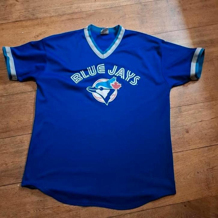 Vintage 1980s Toronto Blue Jays Majestic MLB V-neck Jersey X, Sport en Fitness, Honkbal en Softbal, Gebruikt, Kleding, Honkbal