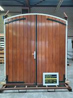 hardhouten dubbele poort 216x245 cm, loopdeur 99,5x199 cm., Tuin en Terras, Ophalen, Gebruikt, 200 cm of meer, 200 cm of meer