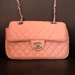 Damestas roze, Chanel look, double flap, Ophalen of Verzenden, Zo goed als nieuw, Roze, Schoudertasje