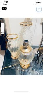 2 Prachtige Vintage Glazen Vazen en tafellamp, Ophalen, Zo goed als nieuw, Minder dan 50 cm