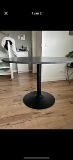 Mooie ronde zwarte tafel met marmerlook, Huis en Inrichting, Tafels | Eettafels, 100 tot 150 cm, Rond, Ophalen of Verzenden, Zo goed als nieuw