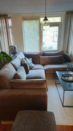 ZGAN Taupe velvet hoekbank 270x245, Ophalen, Zo goed als nieuw, Stof, Eric Kuster