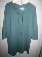 G659 Ademloos mt 44-46 jurk donkergroen travelstof, Kleding | Dames, Jurken, Verzenden, Maat 42/44 (L), Knielengte, Groen