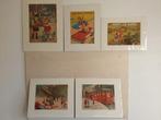 5 prenten van kinderen, Ophalen of Verzenden, Voor 1940, Gebruikt, Kind