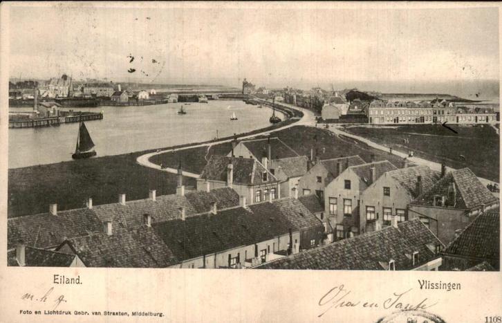 Eiland vlissingen, Verzamelen, Ansichtkaarten | Nederland, Gelopen, Zeeland, Voor 1920, Ophalen of Verzenden