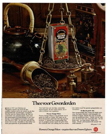 2 Advertenties Douwe Egberts Thee voor Gevorderden 1955-1973 beschikbaar voor biedingen