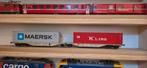 Mooie Mechano Container Set Te Koop K Line + Mearsk, Hobby en Vrije tijd, Modeltreinen | H0, Overige merken, Gelijkstroom of Wisselstroom