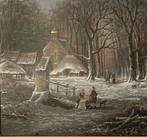 Schilderij winterlandschap op paneel. Thomas Heesakkers, Ophalen