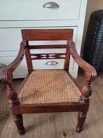 Antieke houten kinderstoel met rieten zitting, Ophalen of Verzenden