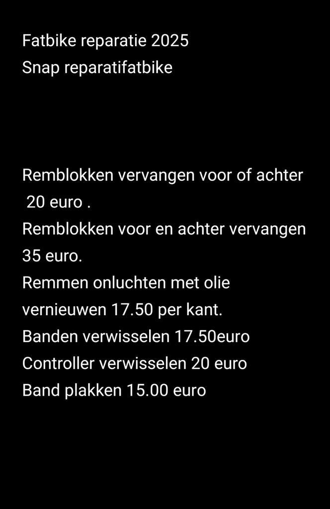 Fatbike reparatie, Fietsen en Brommers, Elektrische fietsen, Nieuw, Overige merken, Ophalen of Verzenden