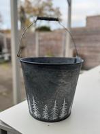 Zinken emmer met kerstboom motief, Diversen, Kerst, Ophalen, Zo goed als nieuw