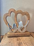 Houten hart met metalen vogels, Huis en Inrichting, Woonaccessoires | Overige, Ophalen of Verzenden, Nieuw