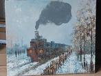 N Claude Monet..Train in the Snow..gesigneerd.Burnett, Antiek en Kunst, Ophalen of Verzenden