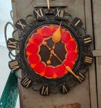 Vintage jaren 70 Mauthe wandklok rood oranje zwart, Ophalen, Wandklok