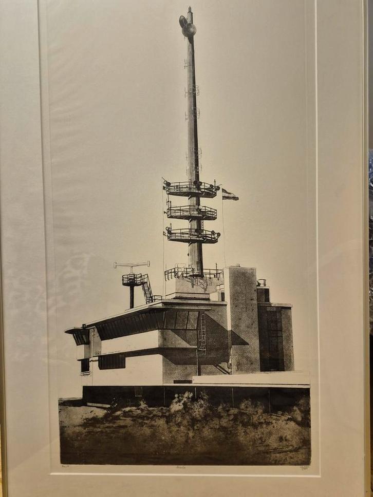 Etsen Hoek van Holland & Harley Davidson, ect., Antiek en Kunst, Kunst | Etsen en Gravures, Ophalen