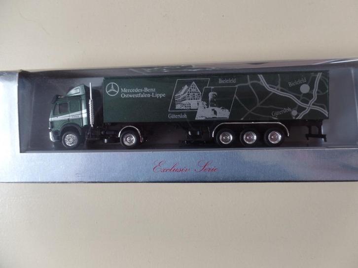 Mercedes trekker / oplegger Ostwestfalen  Herpa, Hobby en Vrije tijd, Modelauto's | 1:87, Nieuw, Bus of Vrachtwagen, Herpa, Verzenden