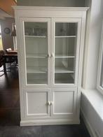 Mooie witte buffetkast met glazen deuren, Ophalen, Gebruikt, 100 tot 150 cm, Met lade(s)