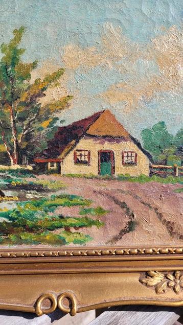 Hollands landschap olieverf beschikbaar voor biedingen