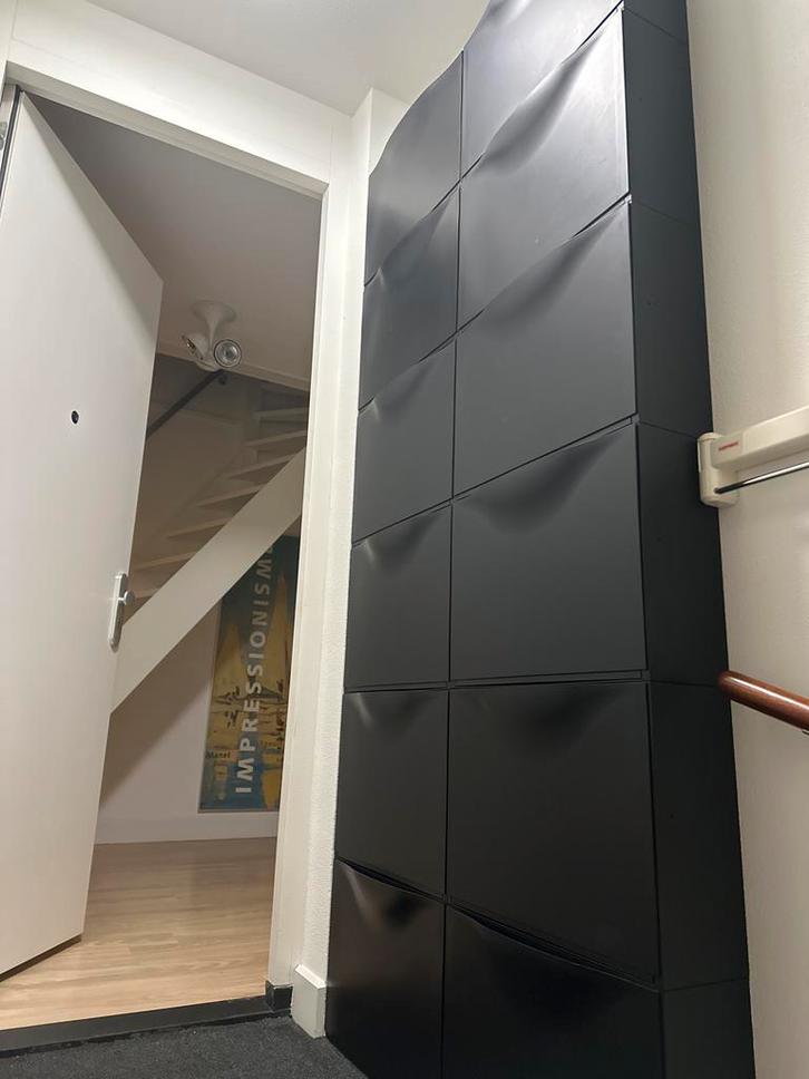 6xZwarte IKEA Trones Schoenopbergers, Huis en Inrichting, Kasten | Schoenenkasten, Gebruikt, Ophalen
