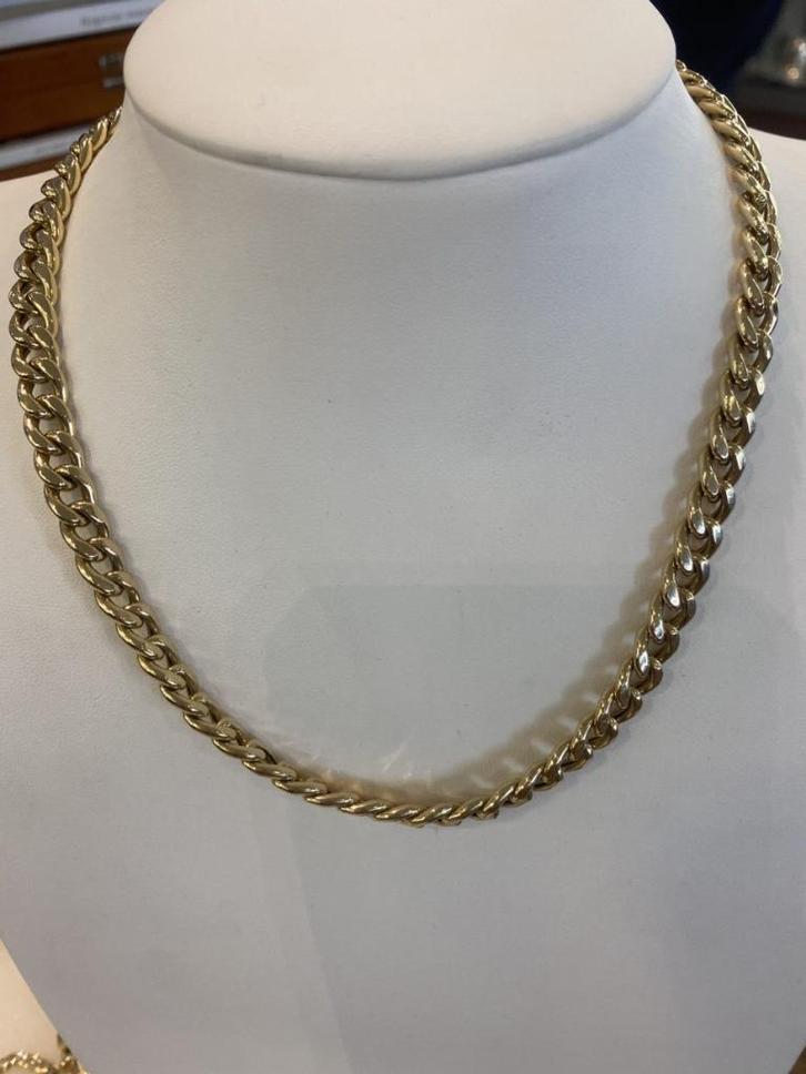 Prachtige 14K Gouden Gourmet Ketting, Sieraden, Tassen en Uiterlijk, Kettingen, Zo goed als nieuw, Goud, Goud, Ophalen of Verzenden