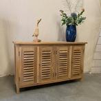 Dressoir massief teakhout - 4 louvre deuren - TTM Wonen, Met deur(en), 100 tot 150 cm, Www.ttmwonen.nl, Teakhout