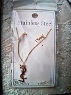 Trendy YSL Ketting & Oorbellen Set, Nieuw, Ophalen of Verzenden, Goud, Overige materialen