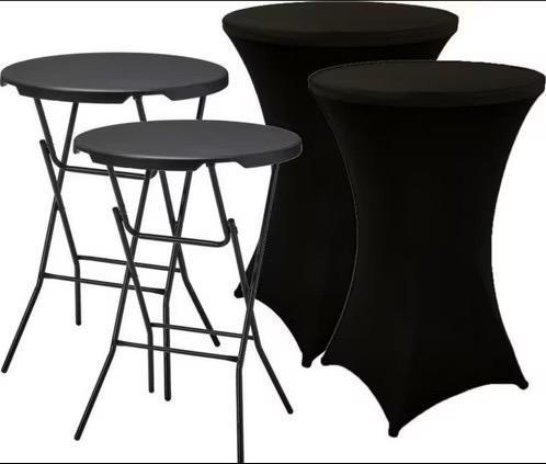 Statafels met rokken, barkrukken, stoelen en straler te huur, Huis en Inrichting, Tafels | Statafels, Zo goed als nieuw, Ophalen