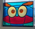 Glas in lood raam 30x40 Uil eigen ontwerp, Antiek en Kunst, Kunst | Designobjecten, Ophalen of Verzenden