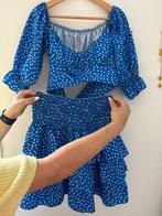 Polka dot blauw setje mt xs, Ophalen of Verzenden, Zo goed als nieuw