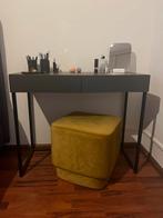 Kaptafel met 2 lades grijs en donker houtkleur, Huis en Inrichting, Tafels | Sidetables, Ophalen, Zo goed als nieuw, 25 tot 50 cm
