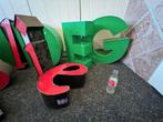 Gave grote letters van blik en plexiglas!, Ophalen