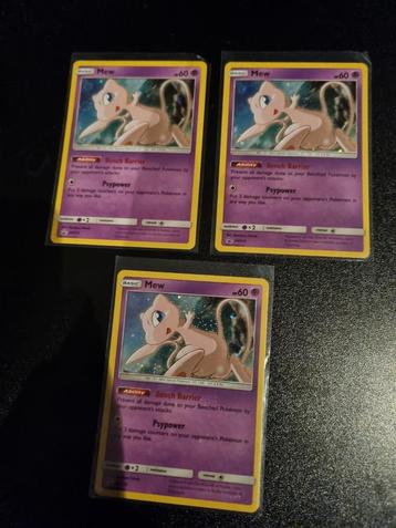 3x Mew SM215 Promo Pokemon Kaarten beschikbaar voor biedingen