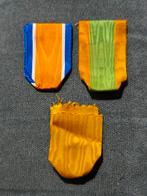 3 gebruikte medaille lintjes, Ophalen of Verzenden, Landmacht, Nederland, Lintje, Medaille of Wings