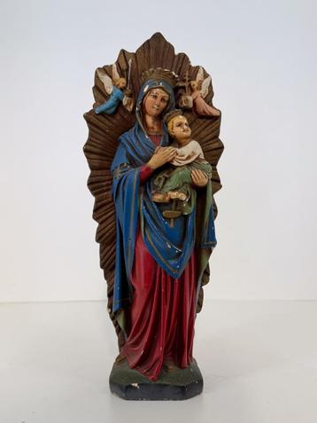 Beeld Maria met Kind Jezus –  religieus beeld (37 cm) beschikbaar voor biedingen