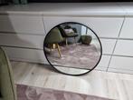 Zwarte ronde spiegel, Huis en Inrichting, Ophalen, Rond, Zo goed als nieuw, Minder dan 100 cm
