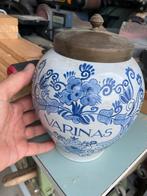 Antieke Varinas Tabakspot Gouda Holland Keramiek Pot Deksel, Antiek en Kunst, Antiek | Keramiek en Aardewerk, Ophalen of Verzenden