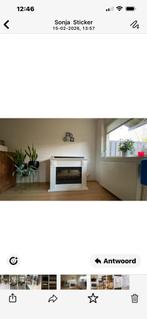 Elektrische sierhaard met lift voor TV - Wit, Ophalen, Gebruikt, Inbouwhaard, Elektrische haard