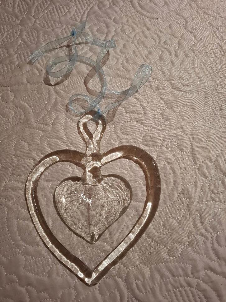 Raamhanger van Kosta Boda “Hart” * 70er jaren, Antiek en Kunst, Antiek | Glas en Kristal, Ophalen of Verzenden