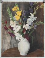 Bloemen in vaas. Pastelkrijt. Gesigneerd., Antiek en Kunst, Ophalen of Verzenden