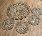 Kristallen Gebakservies - 5 Delig, Antiek en Kunst, Antiek | Glas en Kristal, Ophalen