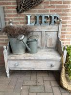 Leuk apart oud brocante bankje met lade, Antiek en Kunst, Curiosa en Brocante, Ophalen