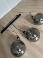Eettafel Lamp met Gerookte Glasbollen - Zo Goed Als Nieuw, Huis en Inrichting, Lampen | Hanglampen, Ophalen of Verzenden, Zo goed als nieuw